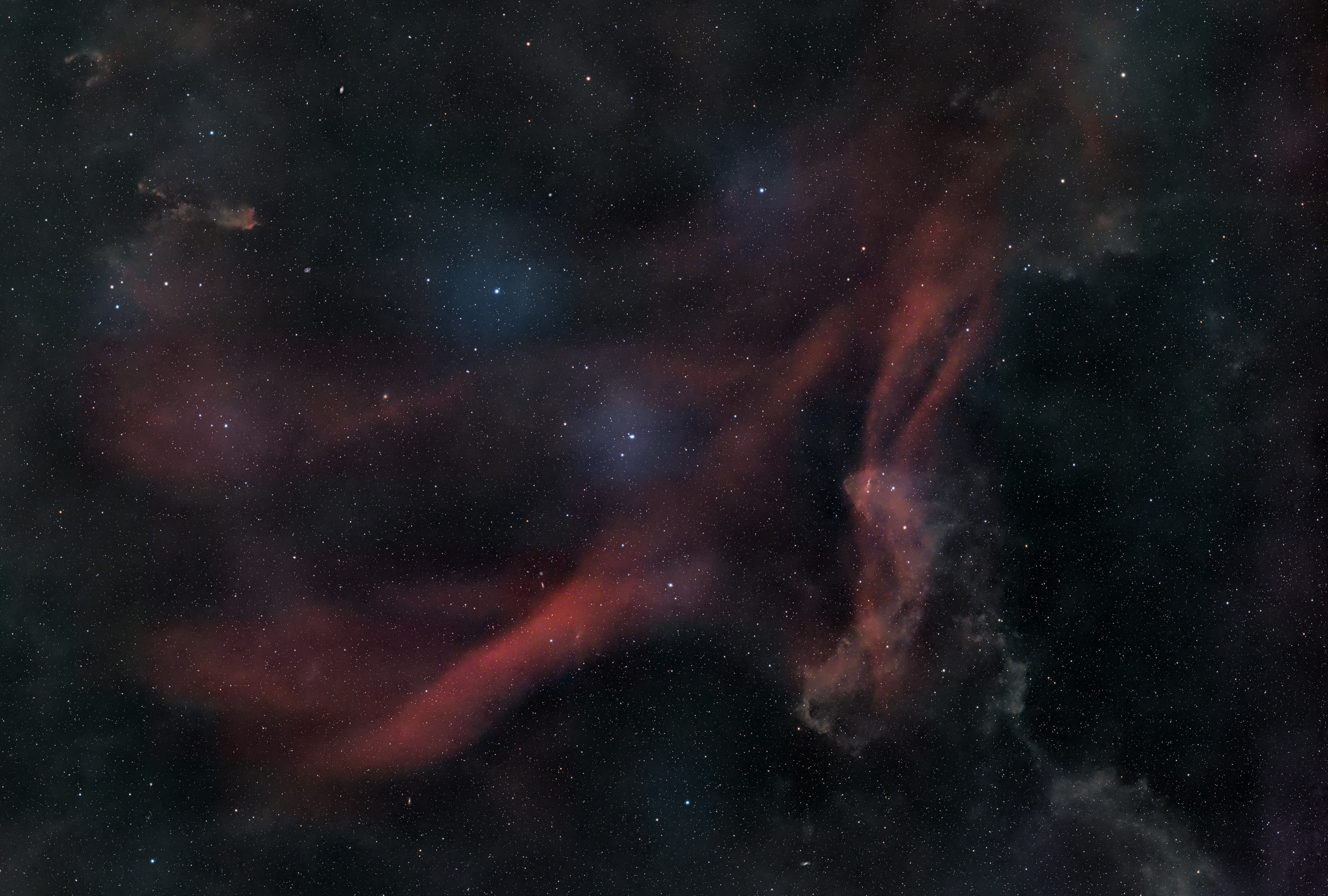 The Lacerta Nebula is a vast H II region and a star-forming area in the constellation Lacerta (Latin for "lizard").